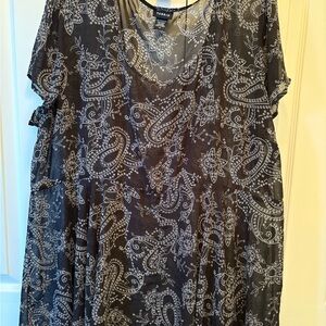 Torrid Black Paisley Women's Top